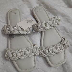 A New Day Women's White Braided Sandals
